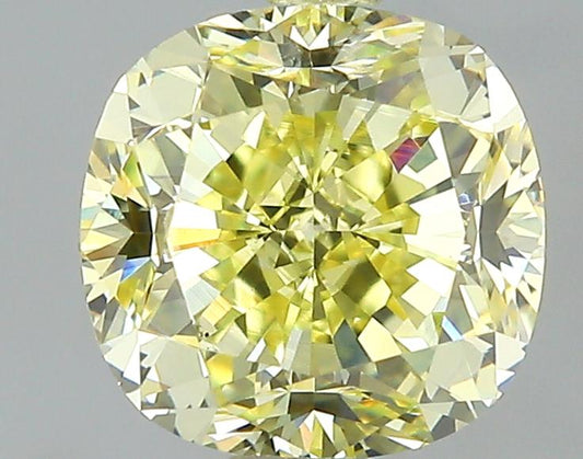 GIA 1.01 Fancy Yellow-VS2 Cushion Diamond