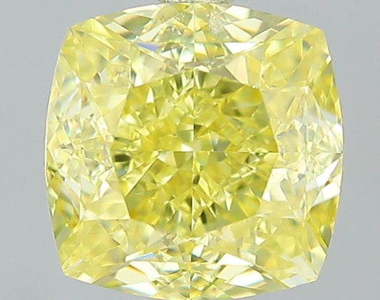 GIA 1.01 Fancy Intense Yellow-VVS2 Cushion Diamond