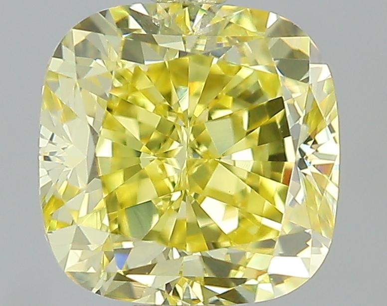 GIA 1.01 Fancy Intense Yellow-VS1 Cushion Diamond