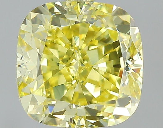 GIA 1.01 Fancy Intense Yellow-VS1 Cushion Diamond
