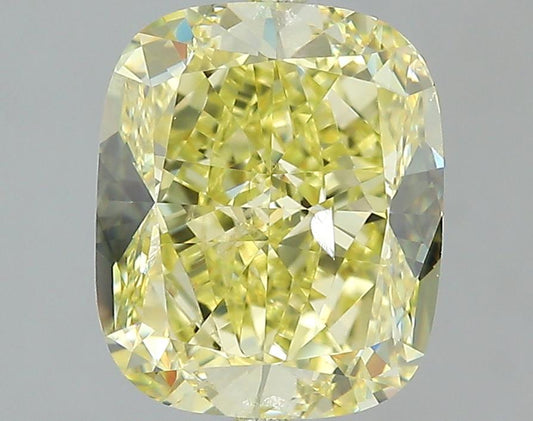 GIA 3.01 Fancy Yellow-SI2 Cushion Diamond