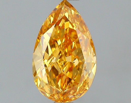 GIA 0.51 Fancy Vivid Yellow Orange-VS2 Pear Diamond