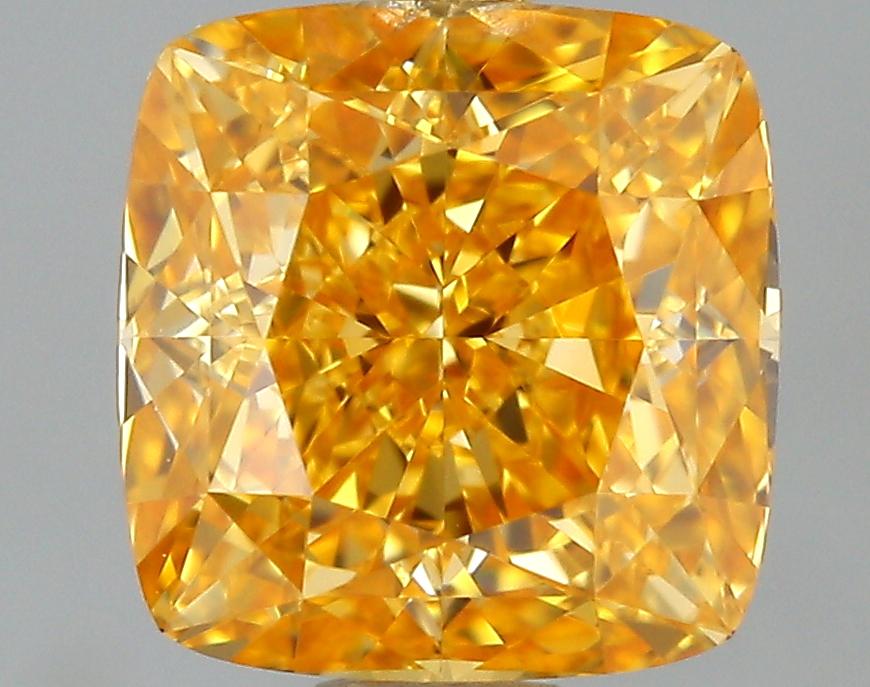 GIA 1.01 Fancy Vivid Orange Yellow-VS1 Cushion Diamond