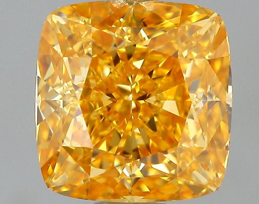 GIA 1.01 Fancy Vivid Orange Yellow-VS1 Cushion Diamond