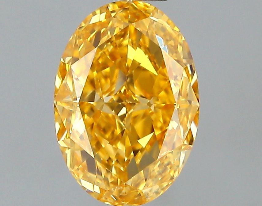 GIA 0.7 Fancy Intense Orange Yellow-VVS2 Oval Diamond