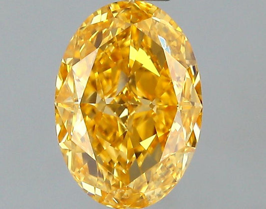 GIA 0.7 Fancy Intense Orange Yellow-VVS2 Oval Diamond