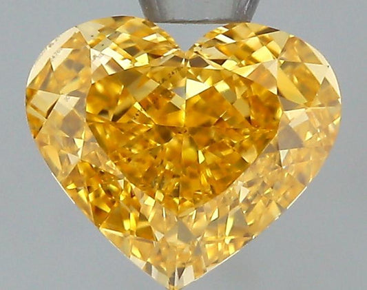 GIA 0.72 Fancy Intense Orange Yellow-VS1 Heart Diamond