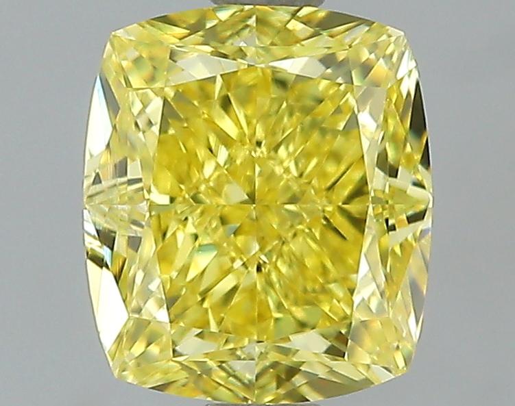 GIA 1.43 Fancy Vivid Yellow-VS1 Cushion Diamond