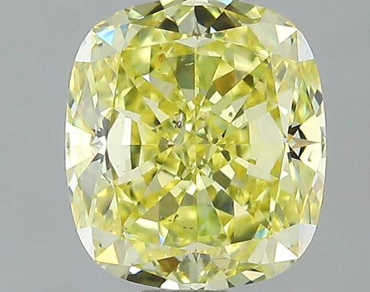 GIA 1.25 Fancy Intense Yellow-SI1 Cushion Diamond