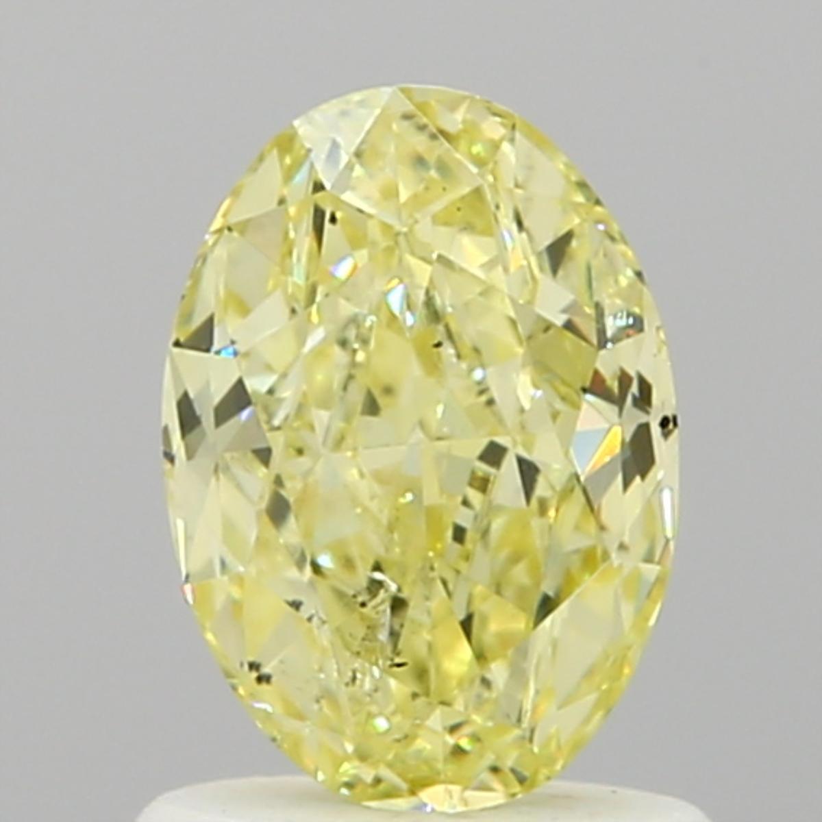GIA 1.03 Fancy Yellow-SI2 Oval Diamond