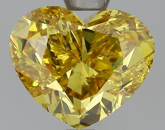 GIA 2 Fancy Deep Yellow-SI2 Heart Diamond