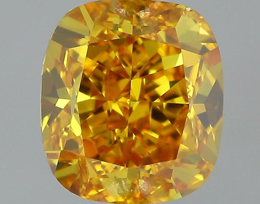 GIA 1.02 Fancy Vivid Orange Yellow-VS1 Cushion Diamond