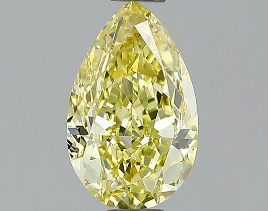 GIA 1.11 Fancy Intense Yellow-SI1 Pear Diamond