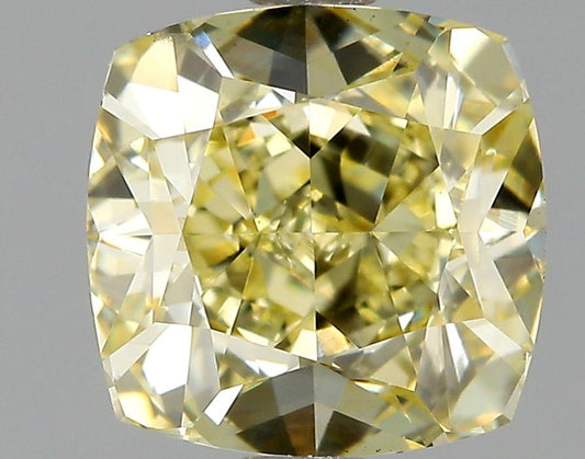 GIA 1.5 Fancy Yellow-VS2 Cushion Diamond