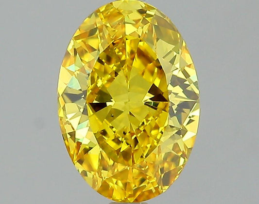 GIA 1.84 Fancy Vivid Yellow-VS2 Oval Diamond