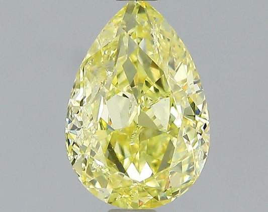 GIA 1.08 Fancy Yellow-I1 Pear Diamond