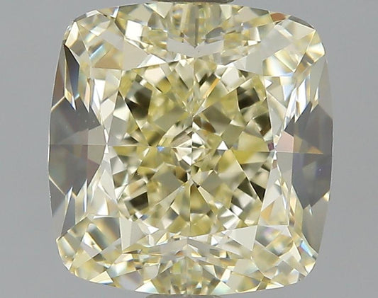 GIA 2.01 Fancy Light Yellow-VVS1 Cushion Diamond