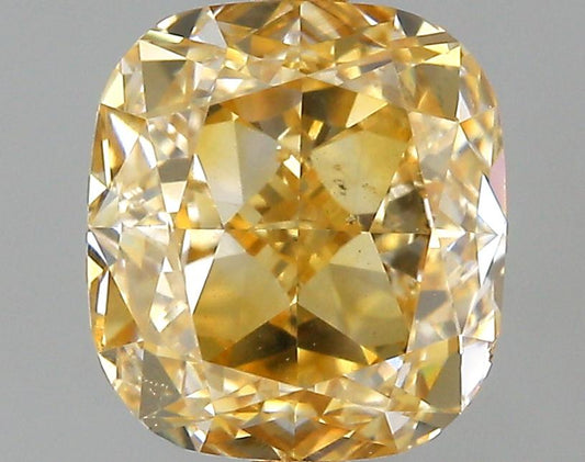 GIA 1.04 Fancy Brownish Orangy Yellow-VS2 Cushion Diamond