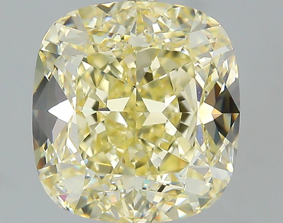 GIA 2.75 Fancy Light Yellow-VVS1 Cushion Diamond