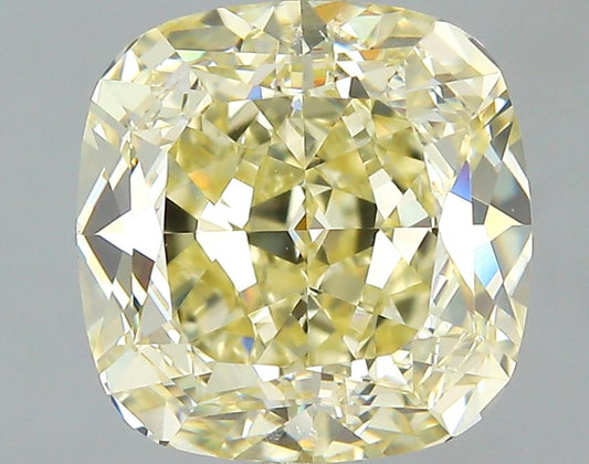 GIA 2.6 Fancy Yellow-IF Cushion Diamond