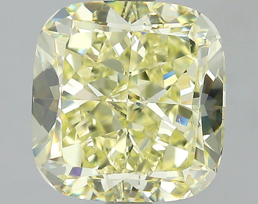 GIA 3.04 Fancy Light Yellow-SI1 Cushion Diamond