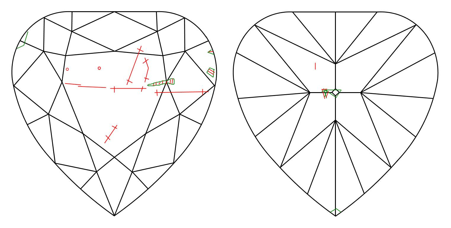 GIA 0.98 F-SI2 Heart Diamond