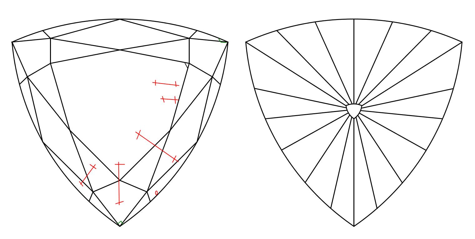 GIA 0.88 I-VS2 Triangle Diamond