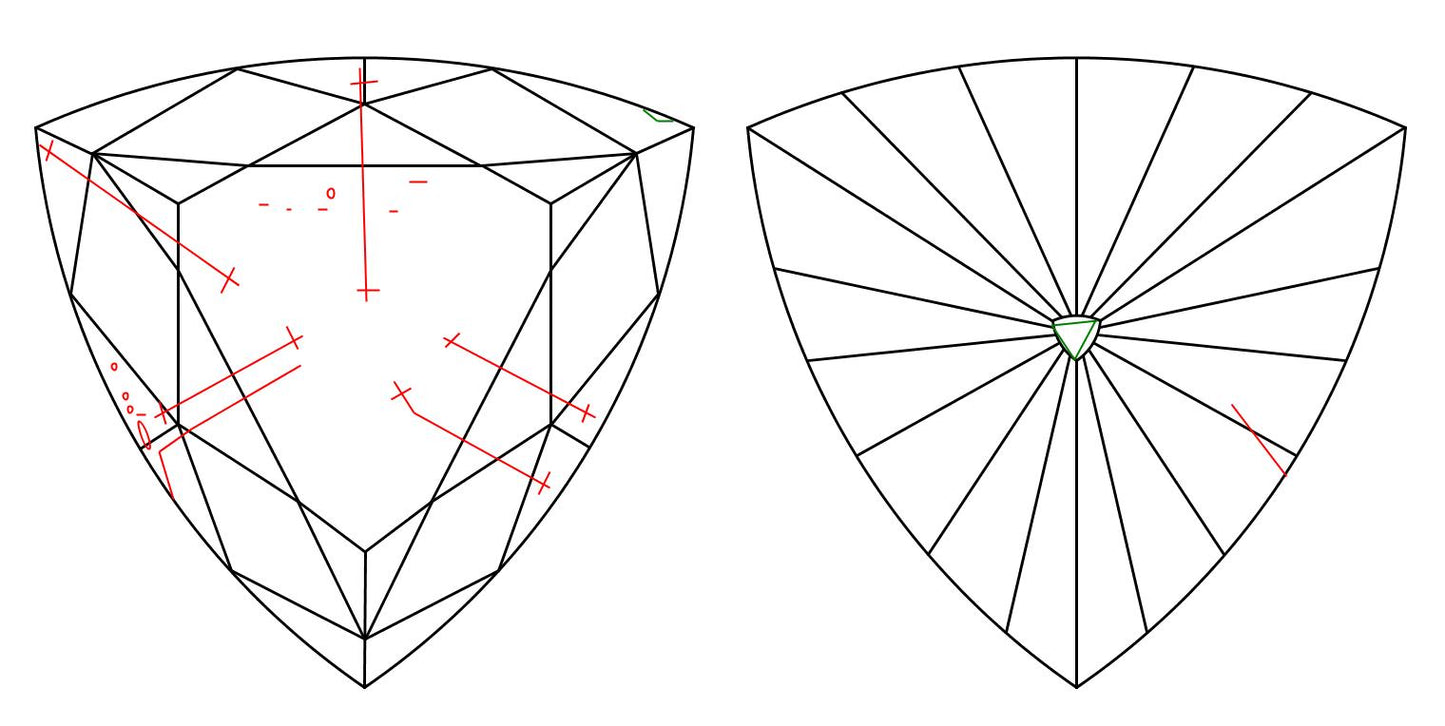 GIA 1.11 J-SI2 Triangle Diamond