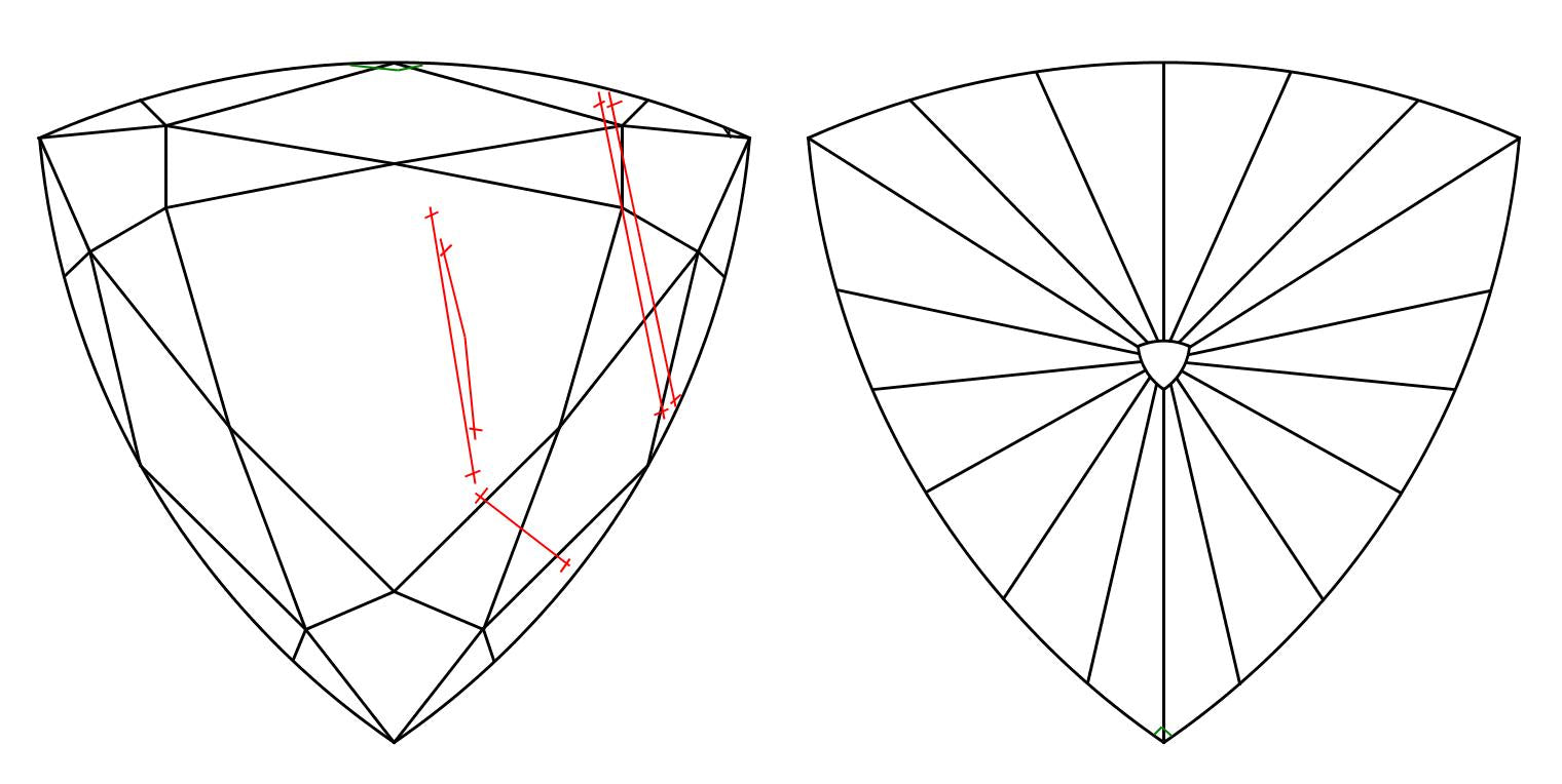 GIA 1 F-SI2 Triangle Diamond