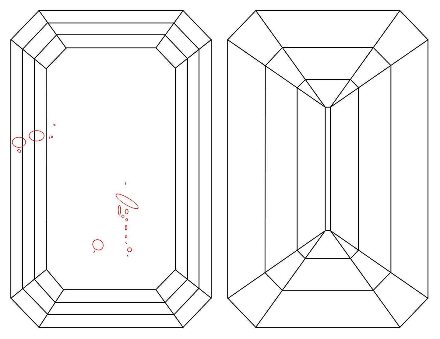 GIA 2.17 F-SI2 Emerald Diamond