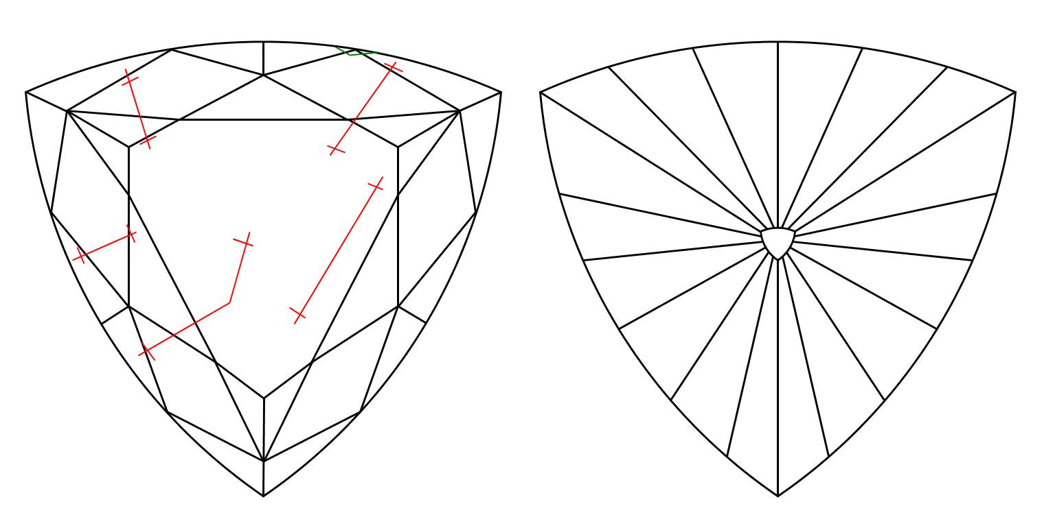 GIA 1.5 E-VS2 Triangle Diamond