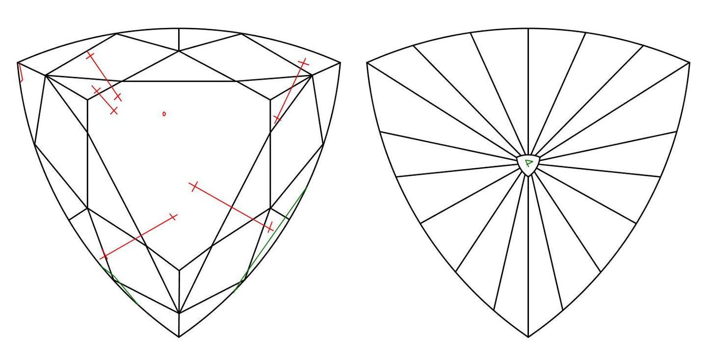 GIA 1.55 H-VS2 Triangle Diamond