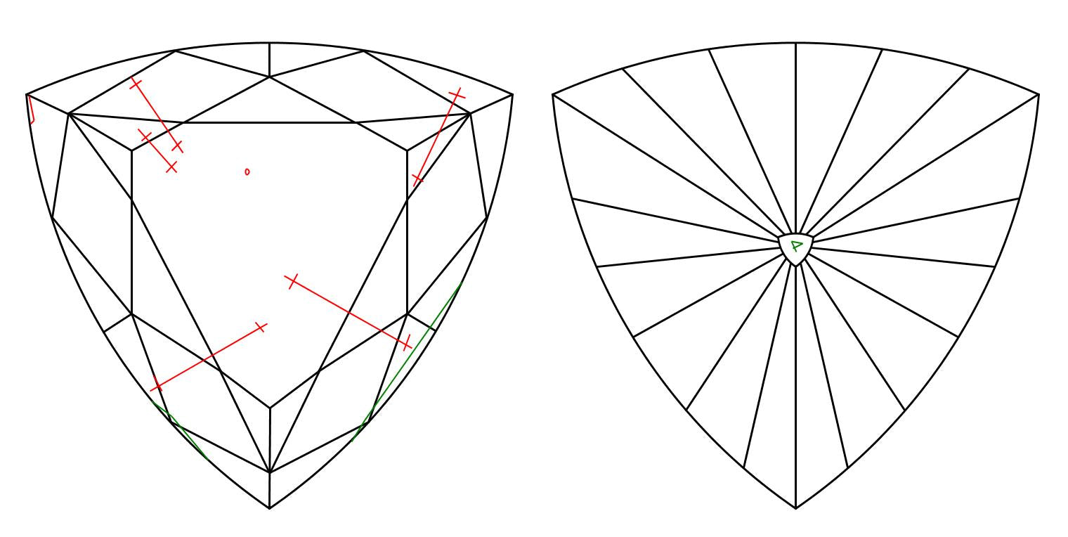 GIA 1.55 H-VS2 Triangle Diamond