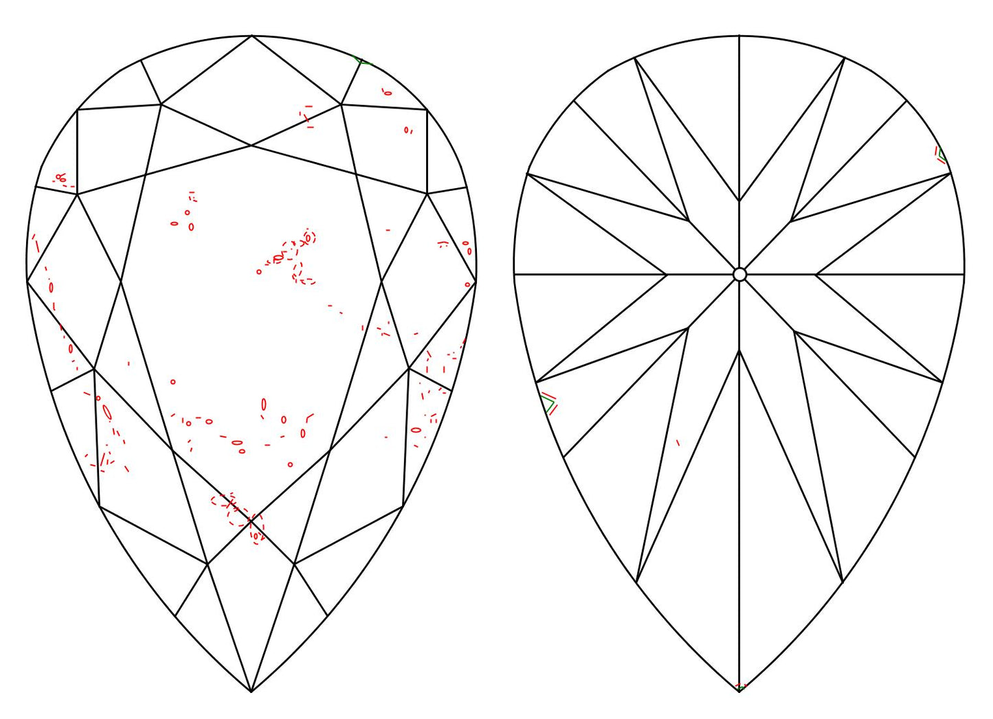 GIA 5 I-SI1 Pear Diamond