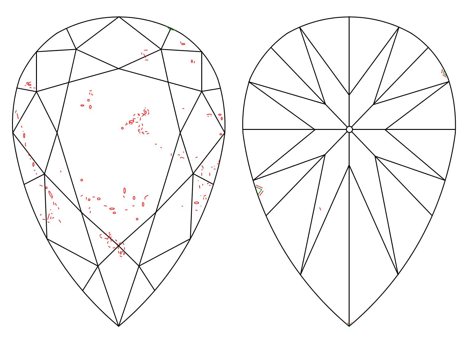 GIA 5 I-SI1 Pear Diamond