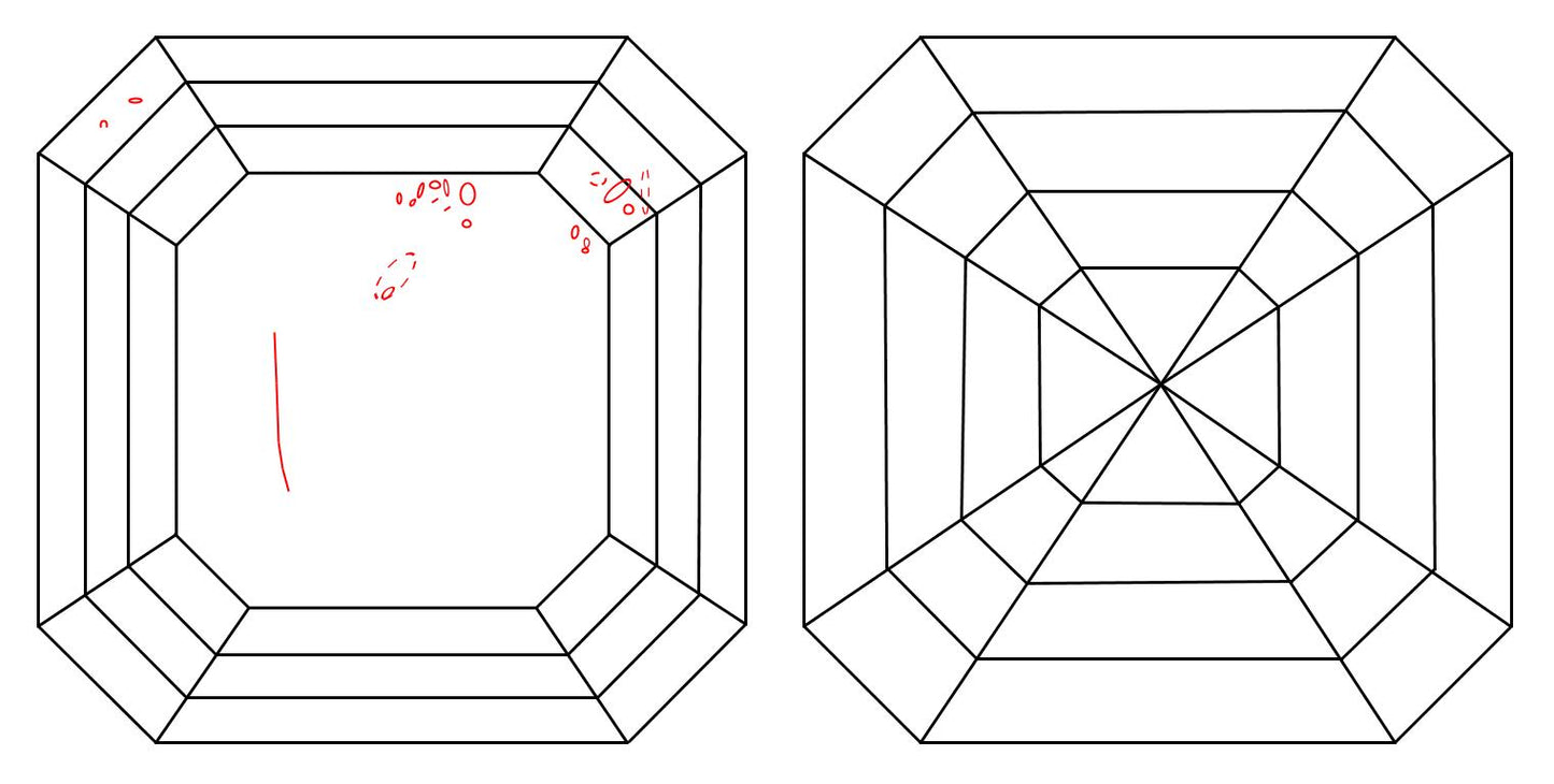 GIA 1 F-SI2 Asscher Diamond