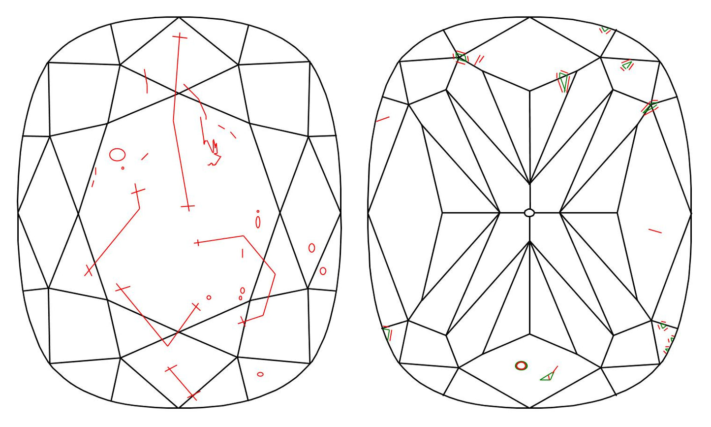 GIA 2 E-SI2 Cushion Diamond