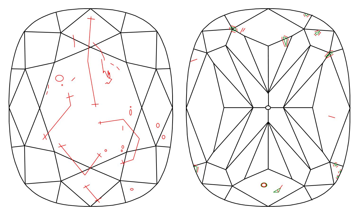 GIA 2 E-SI2 Cushion Diamond