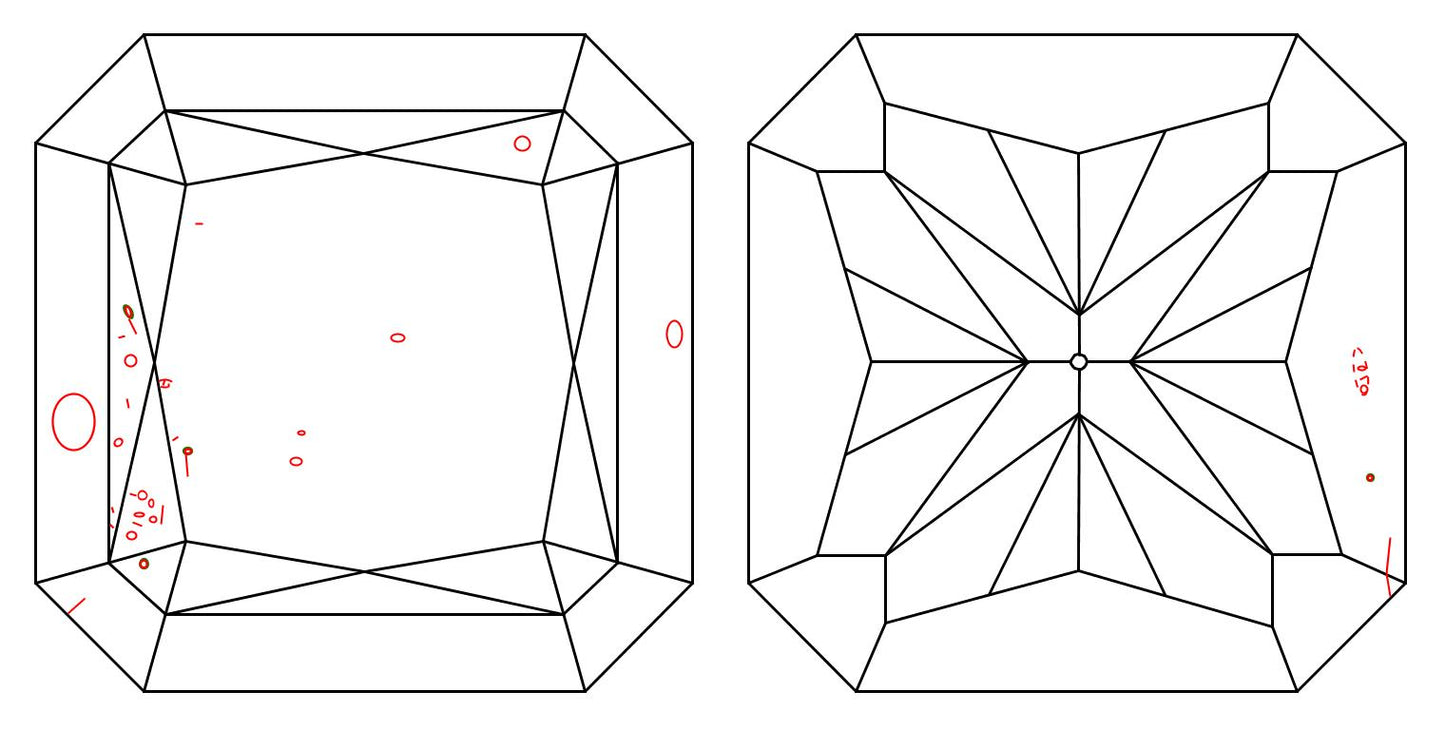 GIA 1.04 E-SI1 Radiant Diamond