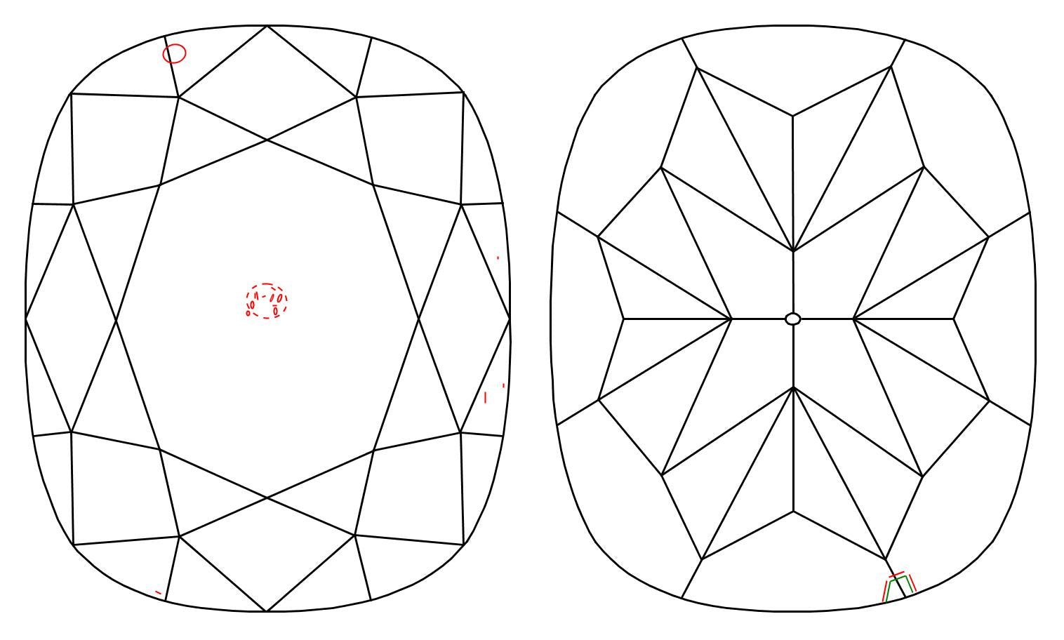GIA 1.06 H-SI1 Cushion Diamond