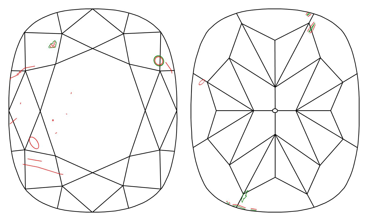 GIA 1 H-SI2 Cushion Diamond