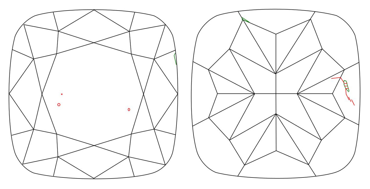 GIA 1 F-SI1 Cushion Diamond