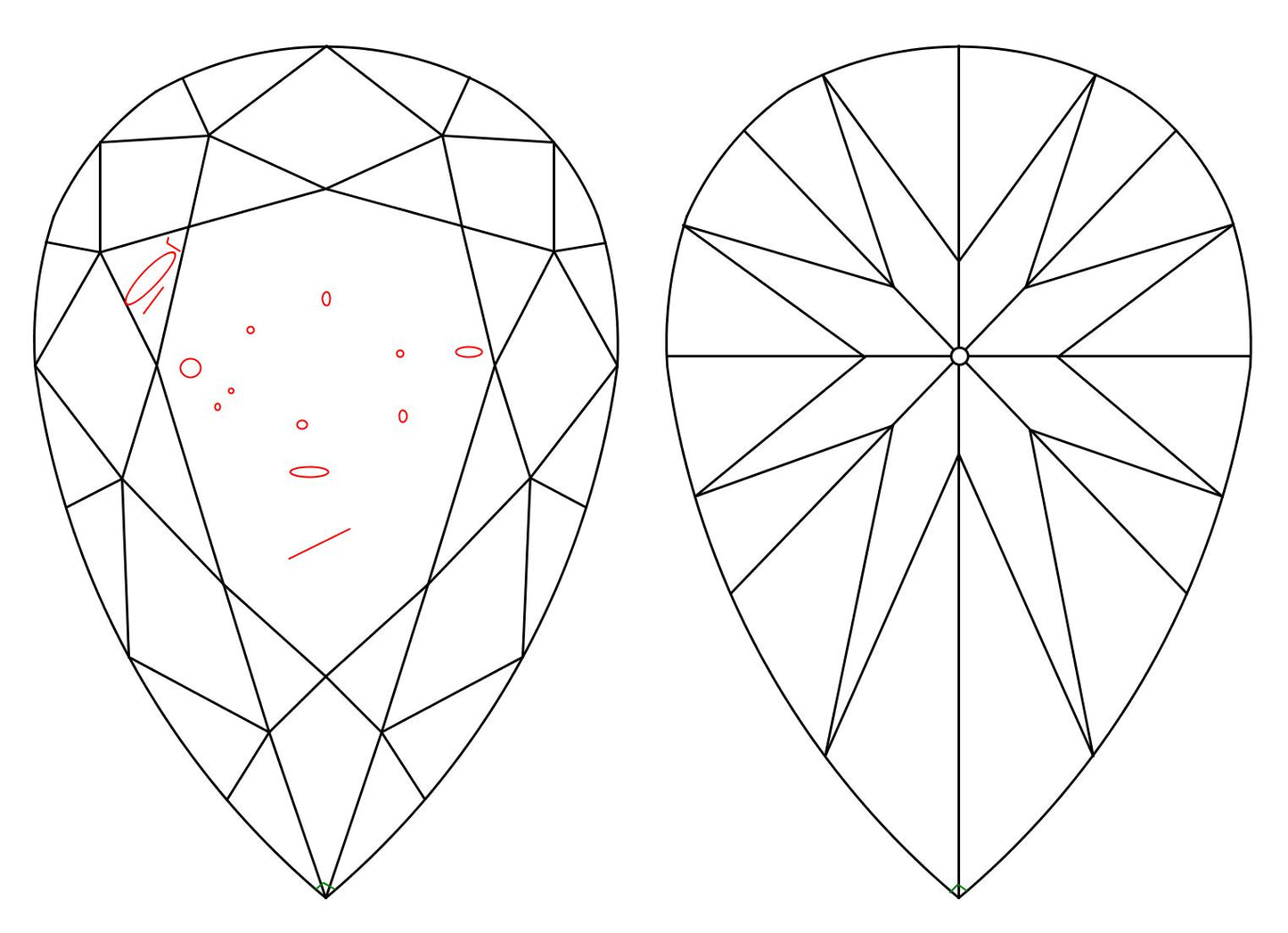 GIA 1 D-SI2 Pear Diamond
