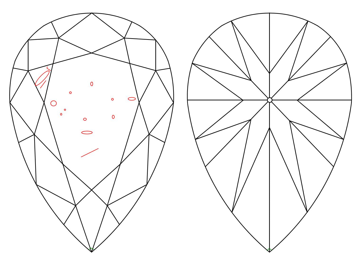 GIA 1 D-SI2 Pear Diamond