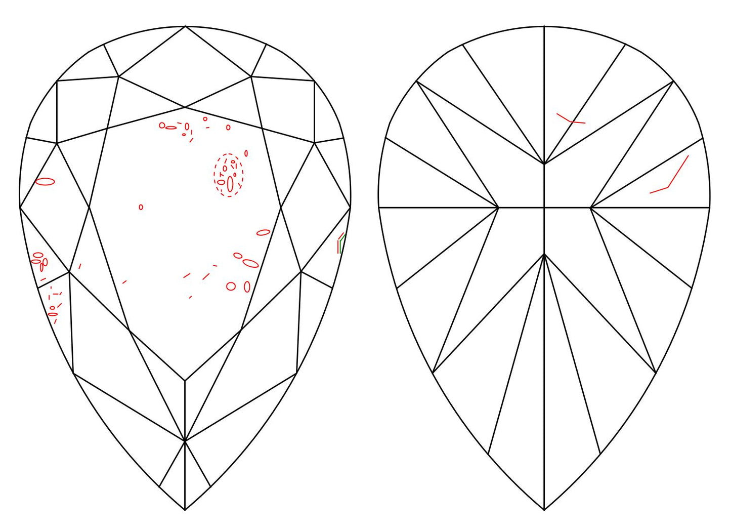 GIA 1.53 D-I1 Pear Diamond